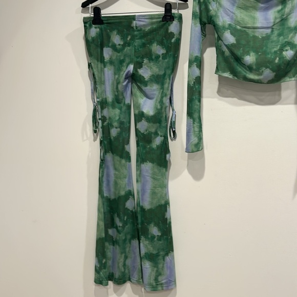 Brand New Dolls Kill New Pink SERENE SCENE Mesh Top and pants set women’s medium - Picture 8 of 9